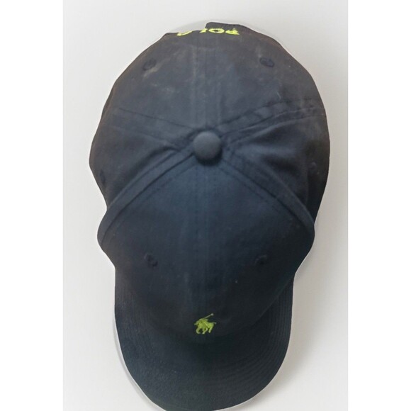 Polo Ralph Lauren Hat Cap Navy Blue Neon Green Pony Logo Adjustable Baseball - Picture 5 of 7